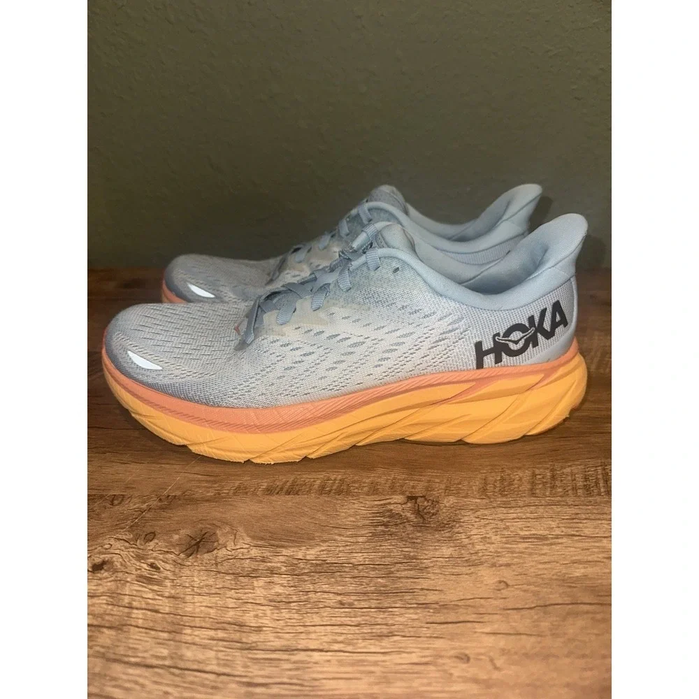 Hoka One One Clifton 8 1119394-SSIF Women's US 7.5B Running Shoes Blue Sneakers - Picture 5 of 9